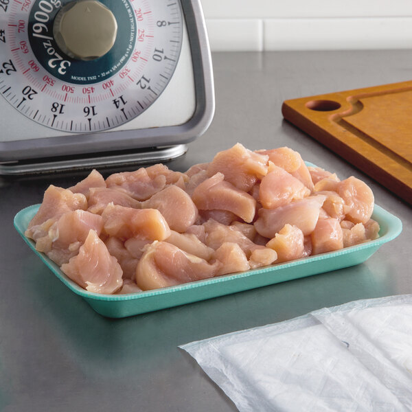 CKF 88202 (2) Green Foam Meat Tray 8 1/4" x 5 3/4" x 3/4" 500/Case