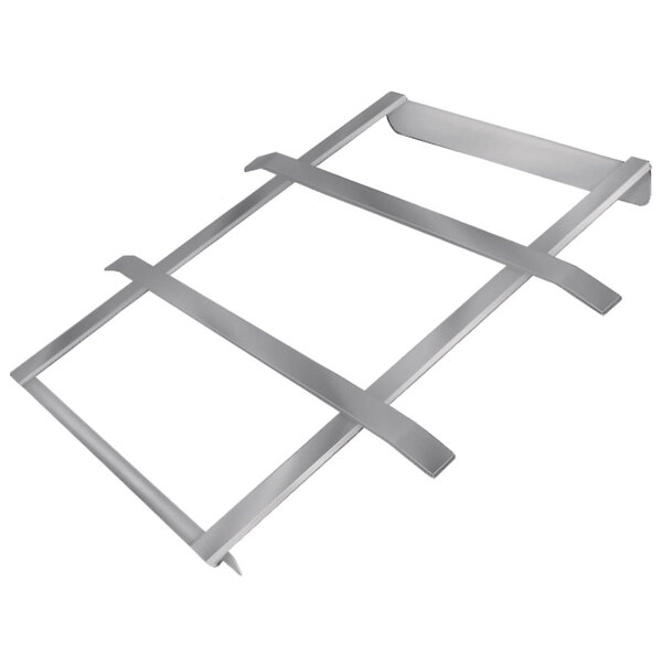 A metal slide bar with four bars on it.