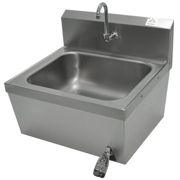 Advance Tabco 7-PS-78 Hands Free Hand Sink with Knee Operated Valve - 20"