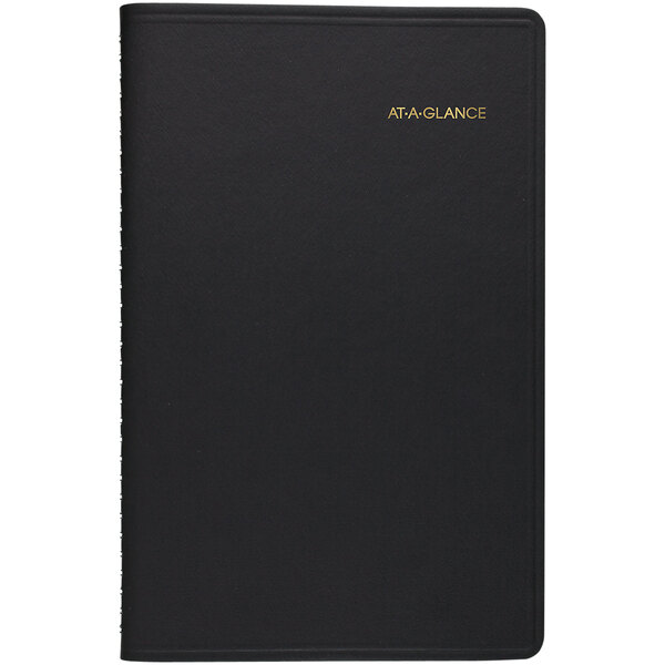 At-A-Glance 7010005 4 7/8" x 8" Black January 2023 - December 2023 Hourly Appointment Book with A-Z Address Tabs
