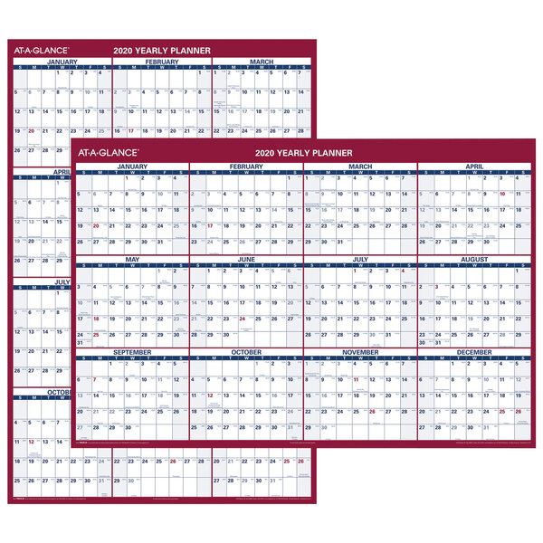 At-A-Glance PM32628 32" x 48" Blue / Red Vertical / Horizontal Erasable January 2023 - December 2023 Wall Planner
