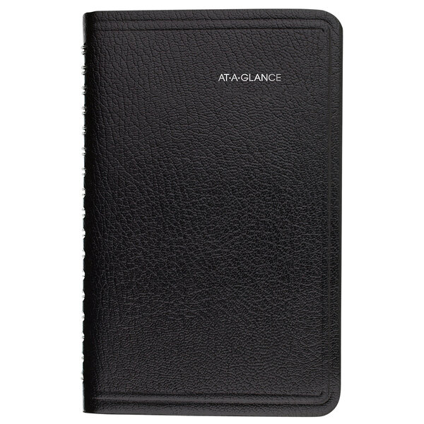 At-A-Glance G25000 DayMinder 3 3/4" x 6" Black January 2023 - December 2023 Weekly Pocket Appointment Book with Contacts Section