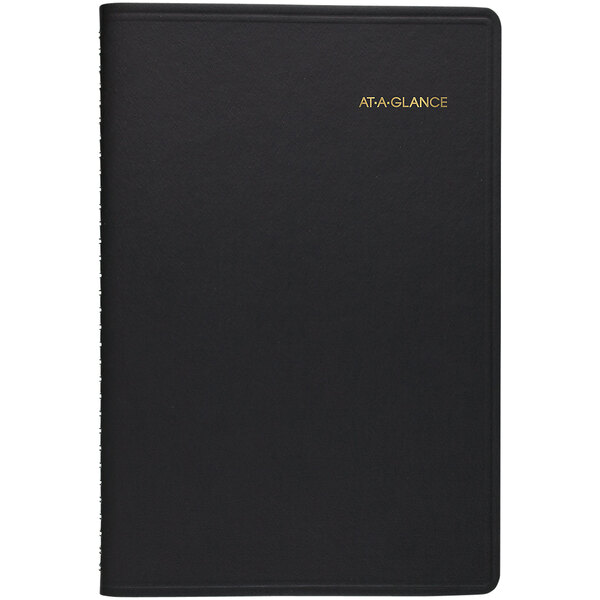 At-A-Glance 7080005 4 7/8" x 8" Black January 2023 - December 2023 Daily Appointment Book with 15-Minute Time Slots