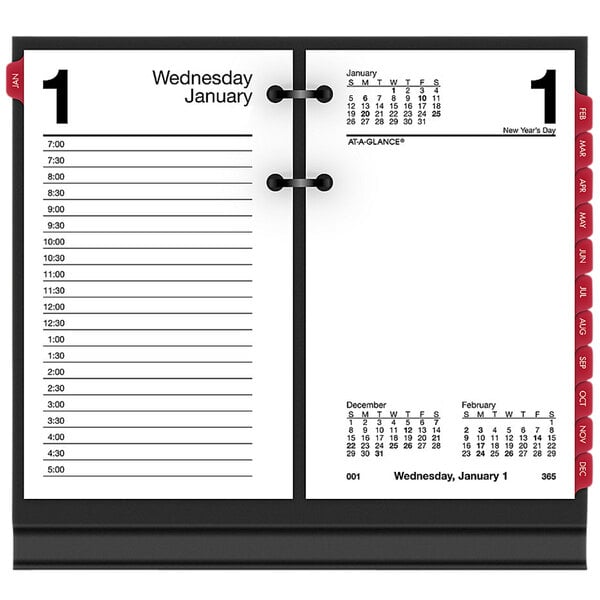 At-A-Glance E717T50 3 1/2" x 6" 2023 Desk Calendar Refill with Tabs