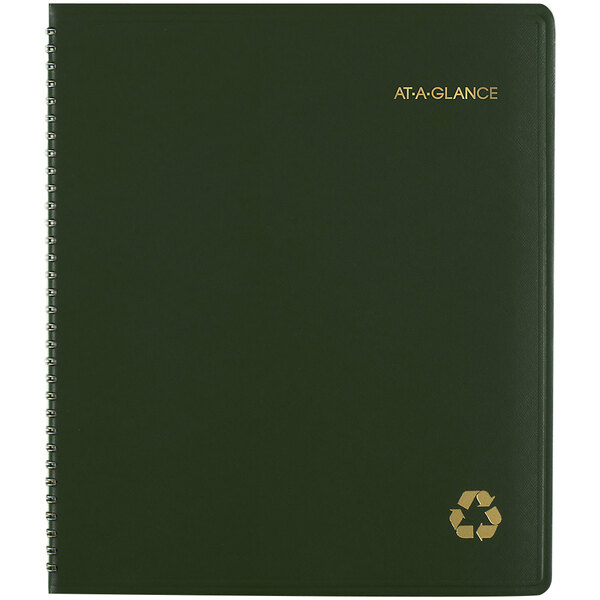 At-A-Glance 70260G60 9" x 11" Green January 2023 - January 2024 Recycled Monthly Planner