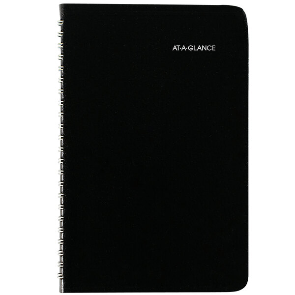 At-A-Glance G21000 DayMinder 4 7/8" x 8" Black January 2023 - December 2023 Weekly Appointment Book with Contacts Section