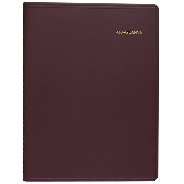 At-A-Glance 7095050 8 1/4" x 10 7/8" Winestone January 2023 - January 2024 Weekly Appointment Book