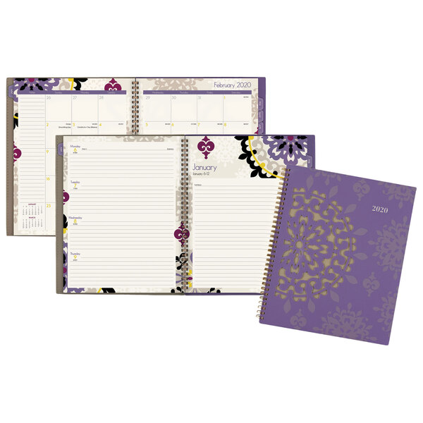 At-A-Glance 122905 Vienna 8 1/2" x 11" Purple January 2023 - December 2023 Weekly / Monthly Planner