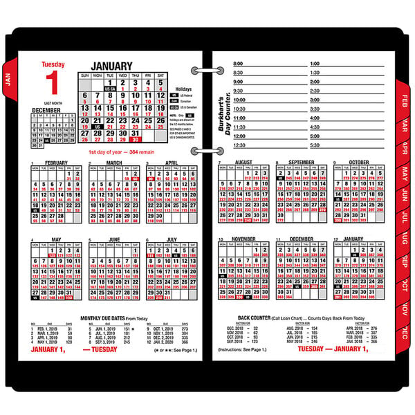 A white At-A-Glance calendar page with red and black numbers for 2024.