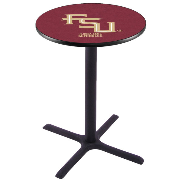A Holland Bar Stool Florida State University pub table with the FSU logo on it.