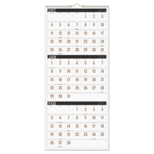 An At-A-Glance wirebound wall calendar with white background and black numbers for December 2023 - February 2025.