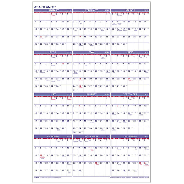 At-A-Glance PM1228 24" x 36" Yearly January 2023 - December 2023 Wall Calendar