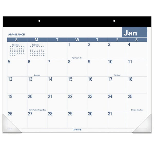 At-A-Glance SKLP2432 22" x 17" Easy-To-Read Monthly January 2023 - December 2023 Desk Pad Calendar