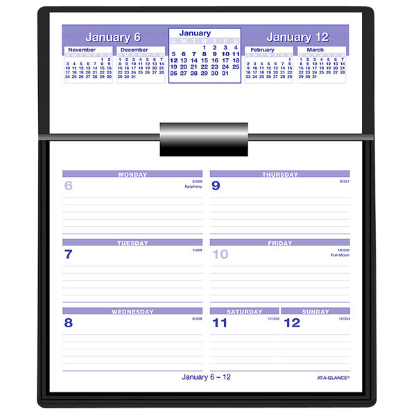 At-A-Glance SW70650 Flip-A-Week 5 5/8" x 7" White 2024 Desk Calendar Refill with QuickNotes