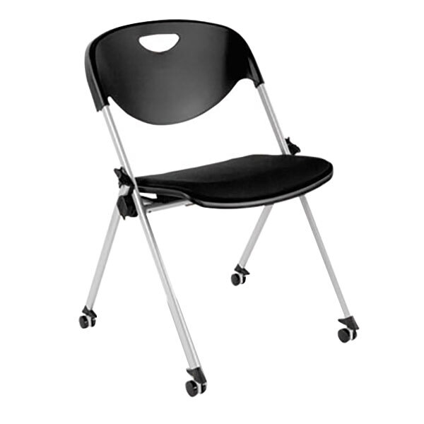 Alera ALESL651 SL Series Black Stackable Chair with Casters - 2/Case