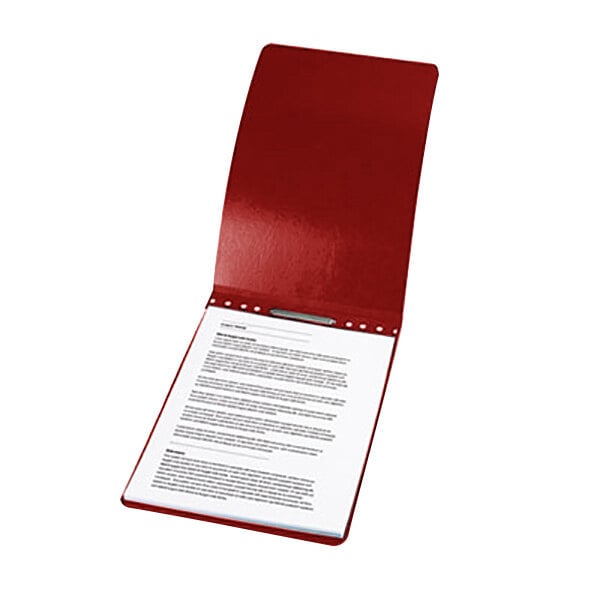 Acco 17028 8 1/2" x 11" Red Presstex Top Bound Report Cover with Prong Fastener - 2" Capacity