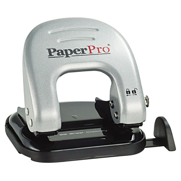 Bostitch PaperPro 2310 inDULGE 20 Sheet Black and Silver 2 Hole Punch - 9/32" Holes