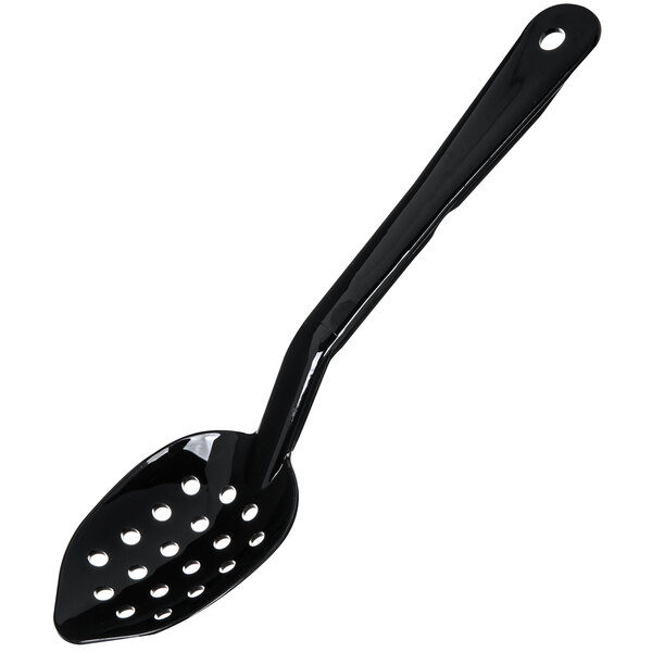Carlisle 441103 11" Polycarbonate Black Perforated Serving Spoon