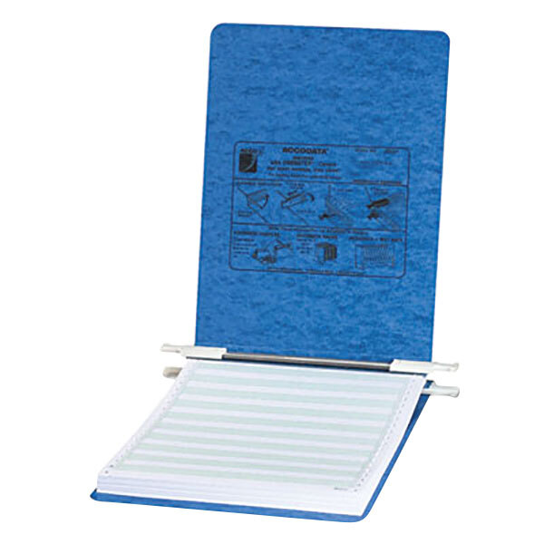 Acco 54052 8 1/2" x 11 3/4" Top Bound Hanging Data Post Binder - 6" Capacity with 2 Fasteners, Light Blue