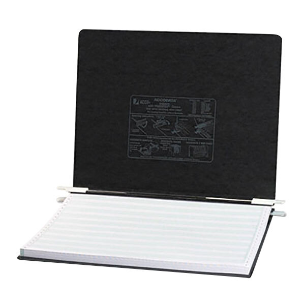 Acco 54071 11" x 14 7/8" Side Bound Hanging Data Post Binder - 6" Capacity with 2 Fasteners, Black