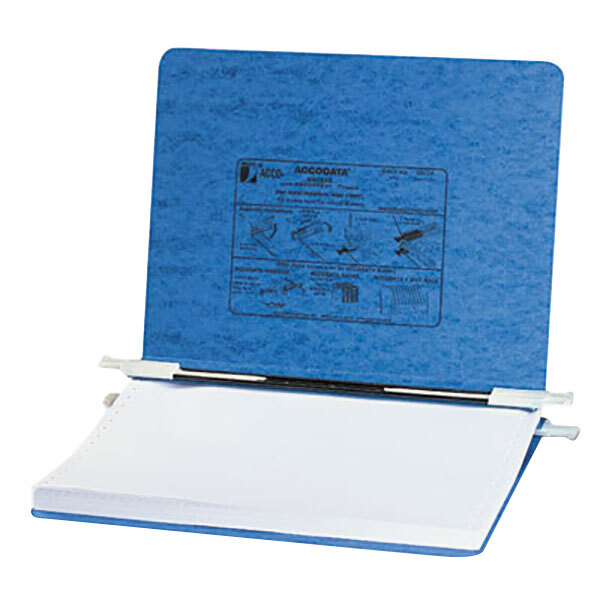 Acco 54032 8 1/2" x 11 3/4" Side Bound Hanging Data Post Binder - 6" Capacity with 2 Fasteners, Light Blue