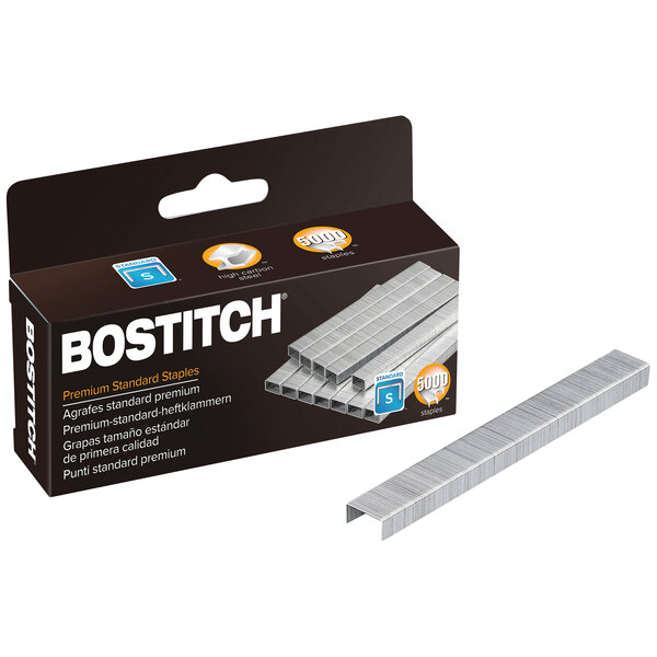 A box of Bostitch 1/4" standard chisel point staples.