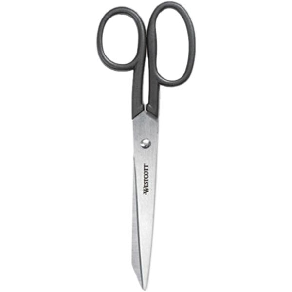 Westcott 19018 Kleencut 8" Stainless Steel Pointed Tip Shears with Black Straight Handle