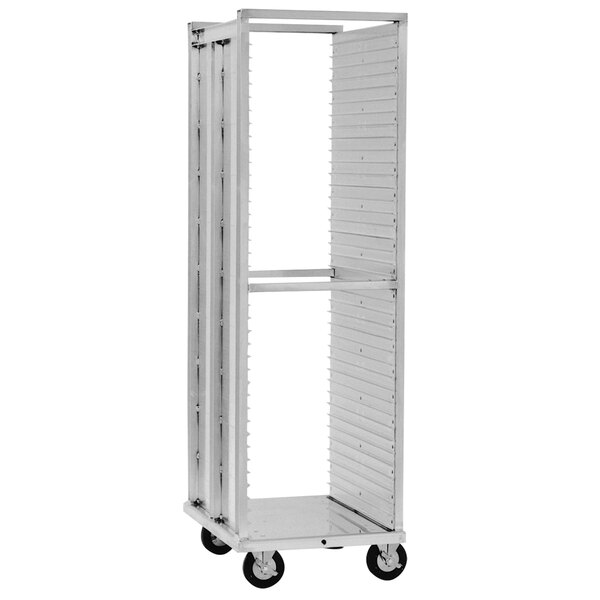 A Cres Cor correctional aluminum sheet pan rack on wheels.
