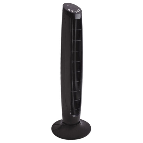 Alera ALEFAN363 36" Black Three Speed Oscillating Plastic Tower Fan with Remote Control