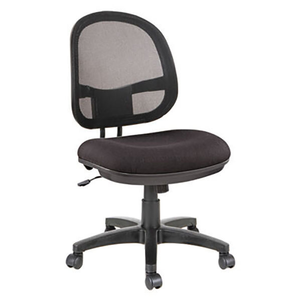 Alera ALEIN4814 Interval Black Mesh / Fabric Office Chair with Black Swivel Nylon Base