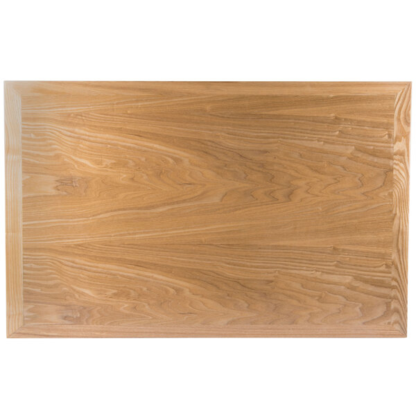 BFM Seating 30" x 60" Natural Veneer Wood Indoor Table Top