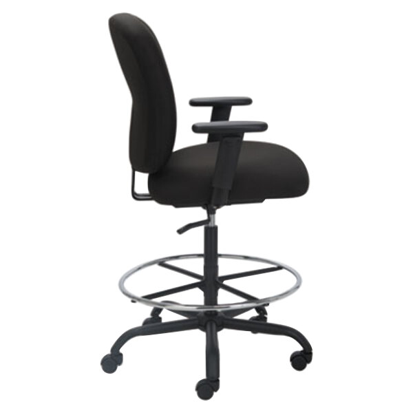Alera ALEMT4610 Mota Black Big & Tall Fabric Office Stool with