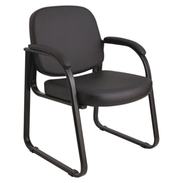 Alera ALERL43C16 Genaro Black Vinyl Arm Chair