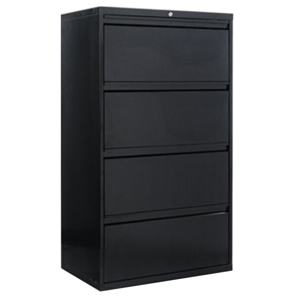 Alera Alelf3054bl Black Four Drawer Metal Lateral File Cabinet