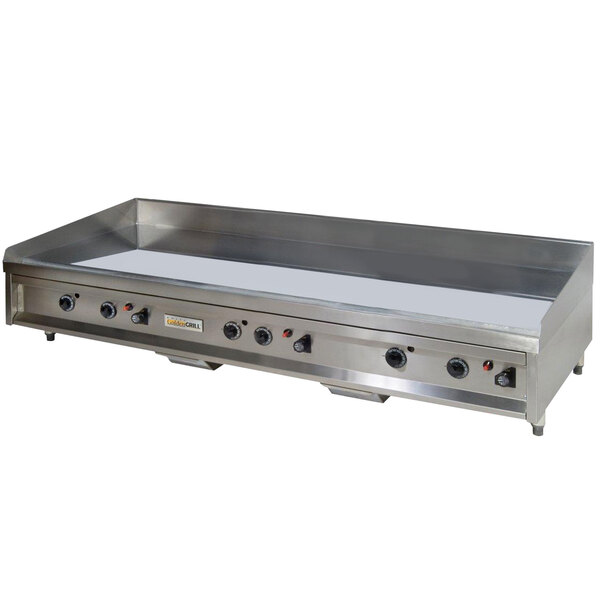 Anets A24X60AGC 60" Liquid Propane Chrome Countertop Griddle with Thermostatic Controls - 133,000 BTU