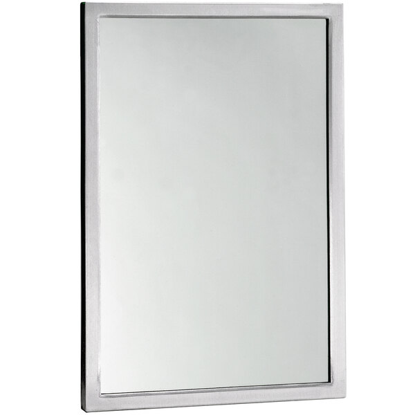 Bobrick B2908 2436 24" x 36" Tempered Glass Mirror with Stainless
