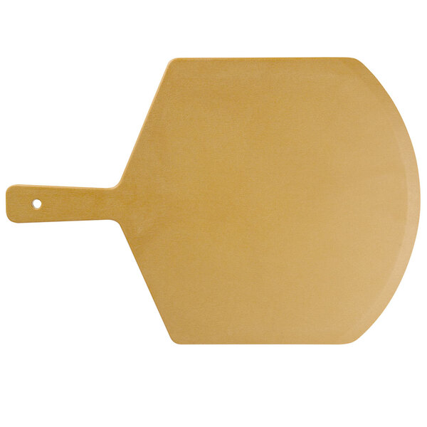 An Elite Global Solutions rattan and bamboo serving board with a handle.