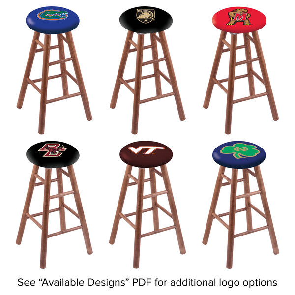 Holland Bar Stool Logo Wood Bar Stool with Medium Finish