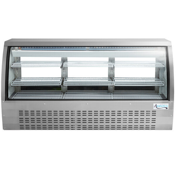 Avantco DLC82HCS 82" Stainless Steel Curved Glass Refrigerated Deli Case
