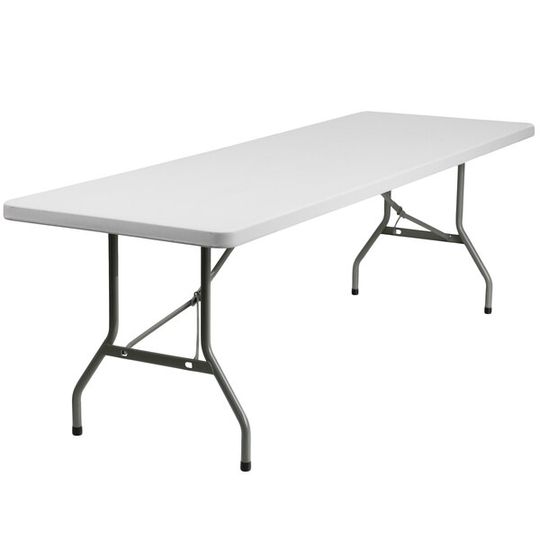 Flash Furniture DAD-YCZ-244-GW-GG 30" x 96" Granite White Heavy-Duty Molded Plastic Folding Table