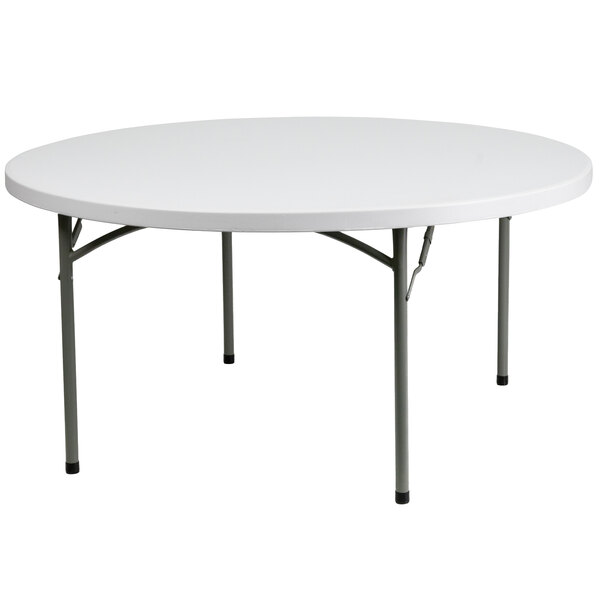 Flash Furniture DAD-YCZ-152R-GW-GG 60" Round Granite White Heavy-Duty Molded Plastic Folding Table