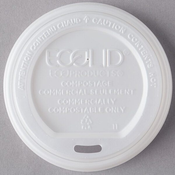 EcoProducts EPECOLIDW 1020 oz. Compostable Plastic Hot Cup Lid
