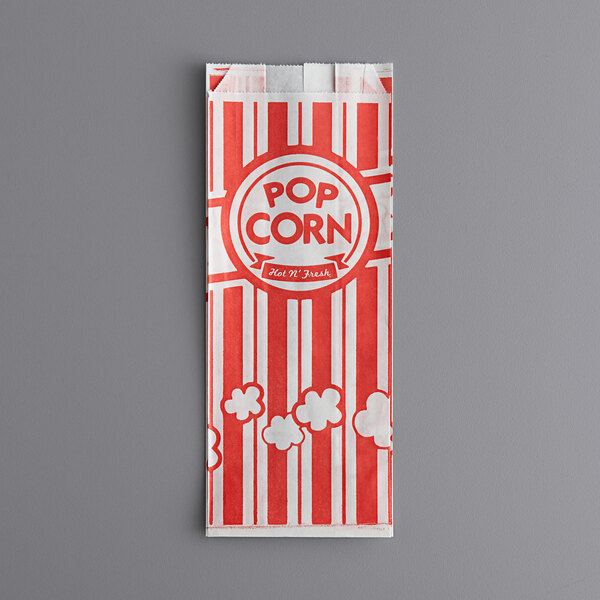 100 Popcorn Bags 1 oz Carnival King 3 1/2" x 2 1/4" x 8 1/4"  Free Ship USA Only 