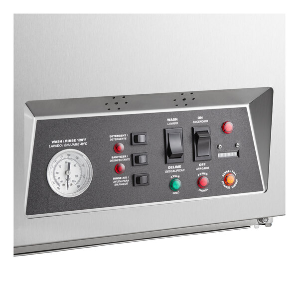 A Noble Warewashing undercounter dishwasher with a control panel.