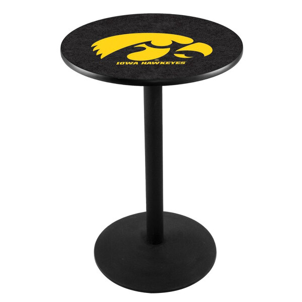 Holland Bar Stool 30" Round University of Iowa Counter Height Pub Table with Round Base