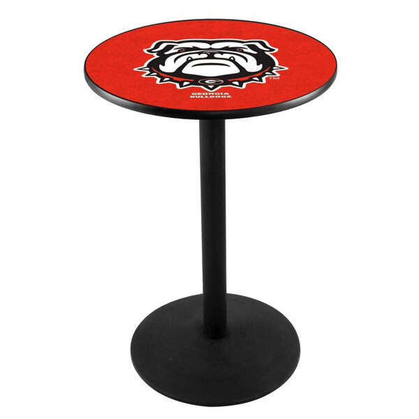 Holland Bar Stool 30" Round University of Georgia Counter Height Pub Table with Round Base