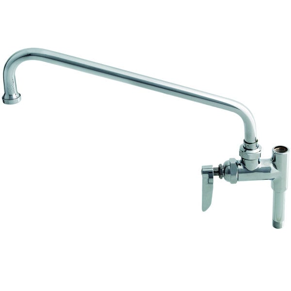 A chrome 12" T&S add-on faucet with a long handle.