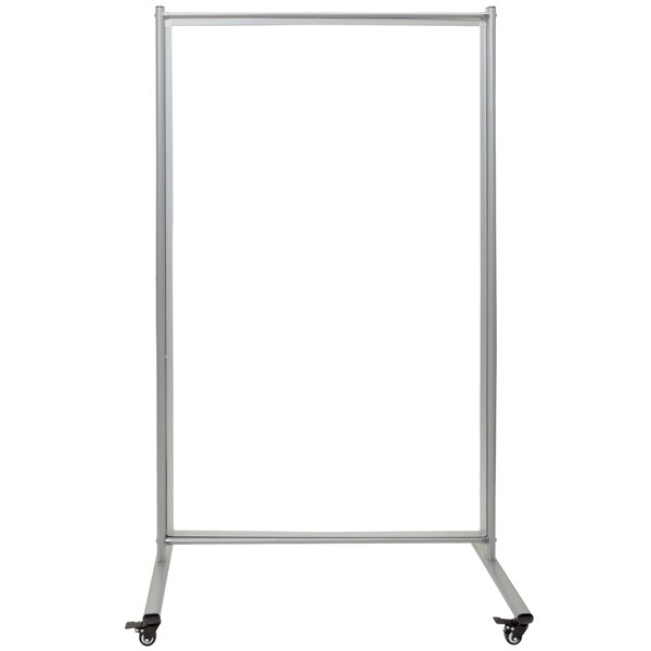 Luxor MD4072W 38 1/2" x 64" Mobile Whiteboard Room Divider with Steel Frame