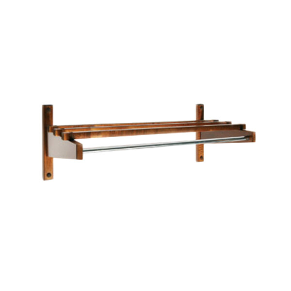 CSL TEC30W 30" Walnut Hardwood Top Bars Wall Mount Coat Rack with 5/8