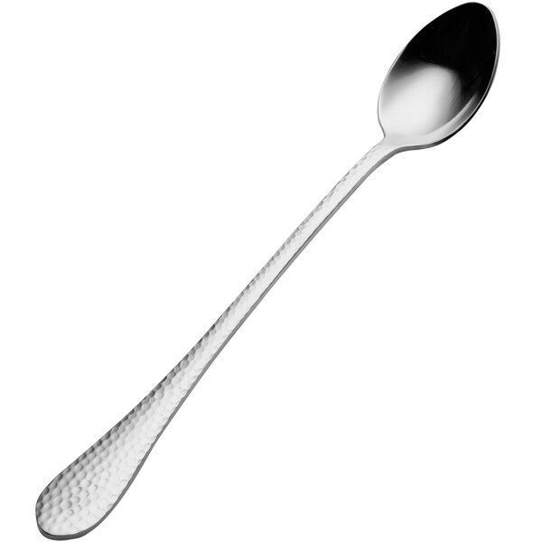 A silver Bon Chef stainless steel iced tea spoon.